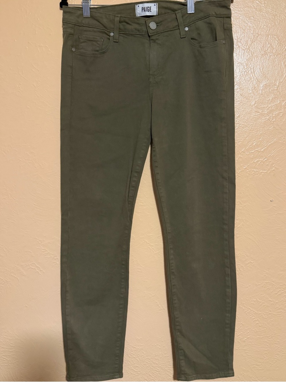 PAIGE Olive Utility Skinny Jeans